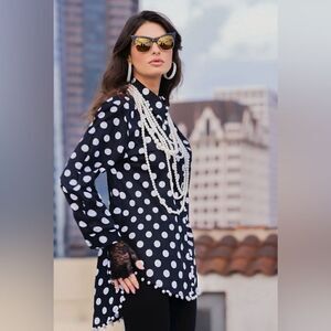Black & White Pear Embellished Blouse